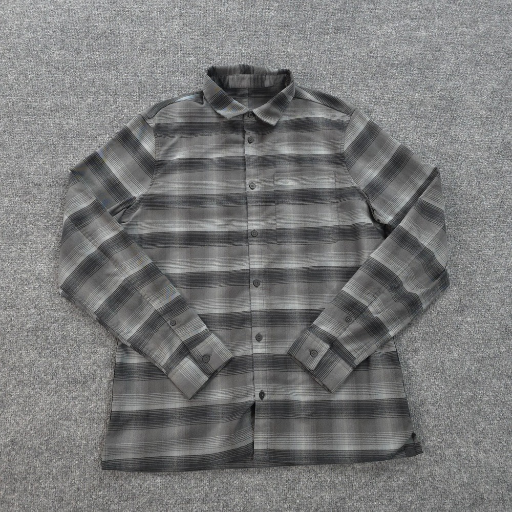 lululemon athletica Gray Plaid Casual Button Down Shirt